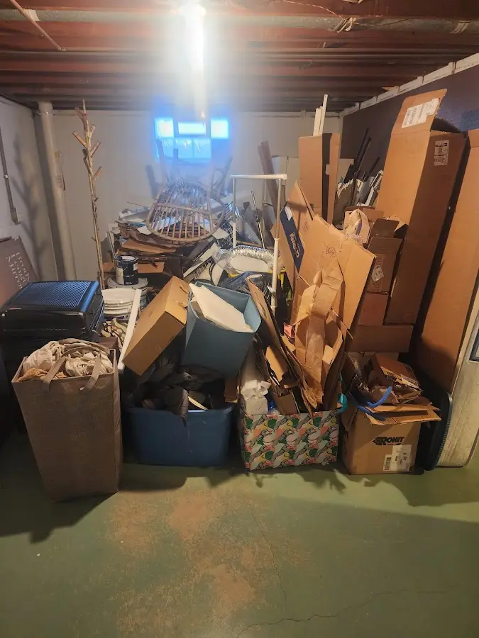 Roll-off dumpster container at job site for 4 Yard Dumpster Rental in Vassalboro